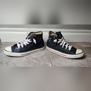 [AMERICAN EAGLE OUTFITTERS] Dark Blue Leather High-Top Sneakers Men's《10》